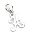 Lettera H iniziale charm in argento sterling su clip da 9 mm .925 x1