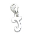 Breloque initiale lettre J en argent sterling sur clip 9 mm .925 x1