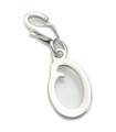 Breloque initiale lettre O en argent sterling sur clip 9 mm .925 x1