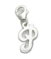 Bokstaven P Initial sterling silver charm på 9mm klipp .925 x1