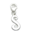 Lettera S iniziale charm in argento sterling su clip da 9 mm .925 x1