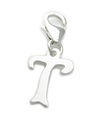 Bokstav T Initial sterling silver berlock på 9mm klipp .925 x1