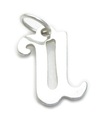 Letter U Initial charm i sterling silver .925 x1 Letters Initial charm