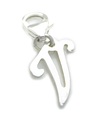 Lettera V iniziale charm in argento sterling su clip da 9 mm .925 x1