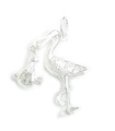 Storch trägt ein neugeborenes Baby Sterling Silber Charm .925 x 1 Babys