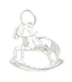 Rocking Horse charm i sterling silver .925 x 1 Charm för barn i förskola