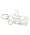 Music notes on scale sterling silver charm .925 x 1 Musician charms