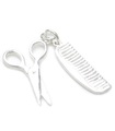 Peigne et ciseaux charme en argent sterling .925 x 1 charmes de coiffure