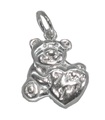 Ich liebe dich Teddy mit Herz Sterling Silber Charm .925 x 1 Charms