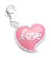 Love Heart charm i sterling silver .925 x 1 Loving Hearts berlocker