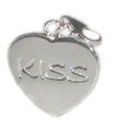 Kiss Heart charm i sterling silver .925 x 1 Love Kissing