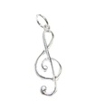 Charm de plata esterlina con clave de sol .925 x 1 Charms de notas musicales