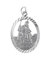 Oval Saint Christopher hänge i sterlingsilver .925 x 1 Traveling