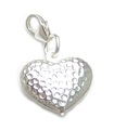 Charm de plata de ley con forma de corazón .925 x 1 Charms de corazones de amor amoroso