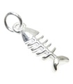 Ciondolo in argento sterling con lische di pesce .925 x 1 Ciondoli con ossa di pesci di gatto FNC023