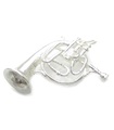 French horn sterling silver charm - pendant .925 x 1 Musical Instruments