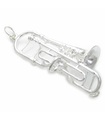 Trombon sterling silver stor charm - hänge .925 x 1 Musik charm