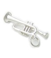 Trompete Sterling Silber Charm .925 x 1 Musik und Band Charms