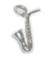 Breloque saxophone en argent sterling .925 x 1 Breloques musique et saxophones