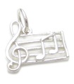 Music Scale sterling silver charm .925 x 1 Musician song writer charms