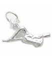 Hexe auf einem Besen Sterling Silber Charm .925 x 1 Hexen Charms