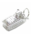 Souris dans un lit d'étain Sardine charme en argent sterling .925 x 1 souris charmes