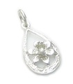 Narzissenblume Sterling Silber Charm .925 x 1 Blumen und Narzissen Charms