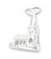 Kirche klein Sterling Silber Charm .925 x 1 Öffnungskirchen Charms