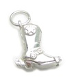 Breloque d'ouverture de botte de cowboy en argent sterling .925 x 1 Breloques de bottes de cow-girl