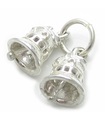 Paire de breloques en argent sterling de cloches .925 breloques de cloche de mariage de mariage