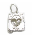 Biglietto d'auguri charm di apertura in argento sterling .925 x 1 Biglietti d'auguri