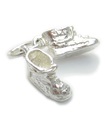 Pair Of Booties sterling silver charm .925 Baby boots charms