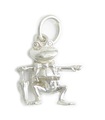 Mr Frog - Toad with umbrella sterling silver charm .925 x 1 Toads Charms