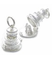 Opening wedding cake sterling silver charm .925 x 1 Marriage charms