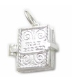 Bibel sterling silver öppning charm .925 x 1 Lords Bön inuti berlocker