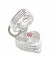 Scatola cuore con pietra all'interno (colore variabile) ciondolo in argento sterling .925 x 1