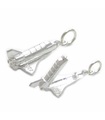 Space Shuttle apertura charm in argento sterling .925 x 1 ciondoli navicella spaziale