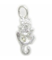 Breloque mobile en argent sterling chat .925 x 1 Breloques chats