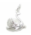 Svan öppning charm i sterling silver .925 x 1 Swans Ballet berlocker