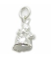 Charm Mrs Bunny Rabbit en plata de primera ley .925 x 1 charms conejitos abriendo