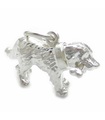 Hund med en rörlig ben -sterling silver charm .925 x 1 Hund charm