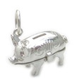 Piggy Bank öppning charm i sterling silver .925 x 1 Money Banks charm