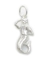 Meerjungfrau im Spiegel Sterling Silber Charm .925 x 1 Meerjungfrauen Charms