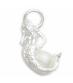 Sirena con una perla nella coda charm in argento sterling .925 x 1 Sirene