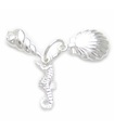 Muscheln und ein Seepferdchen Sterling Silber Charm .925 Sea Charms