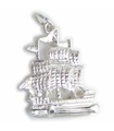 Galleon ship opening sterling silver charm .925 x 1 Boats Ships charms