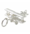 Bi Plane charm i sterling silver .925 x 1 flygplan BiPlane Planes berlocker