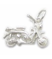 Breloque moto en argent sterling .925 x 1 Breloques de motos de moto