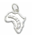 Ciondolo in argento sterling con mappa dell'Africa .925 x 1 ciondoli del paese del continente africano