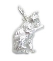 Chat léchant les pattes breloque en argent sterling .925 x 1 Chats breloques